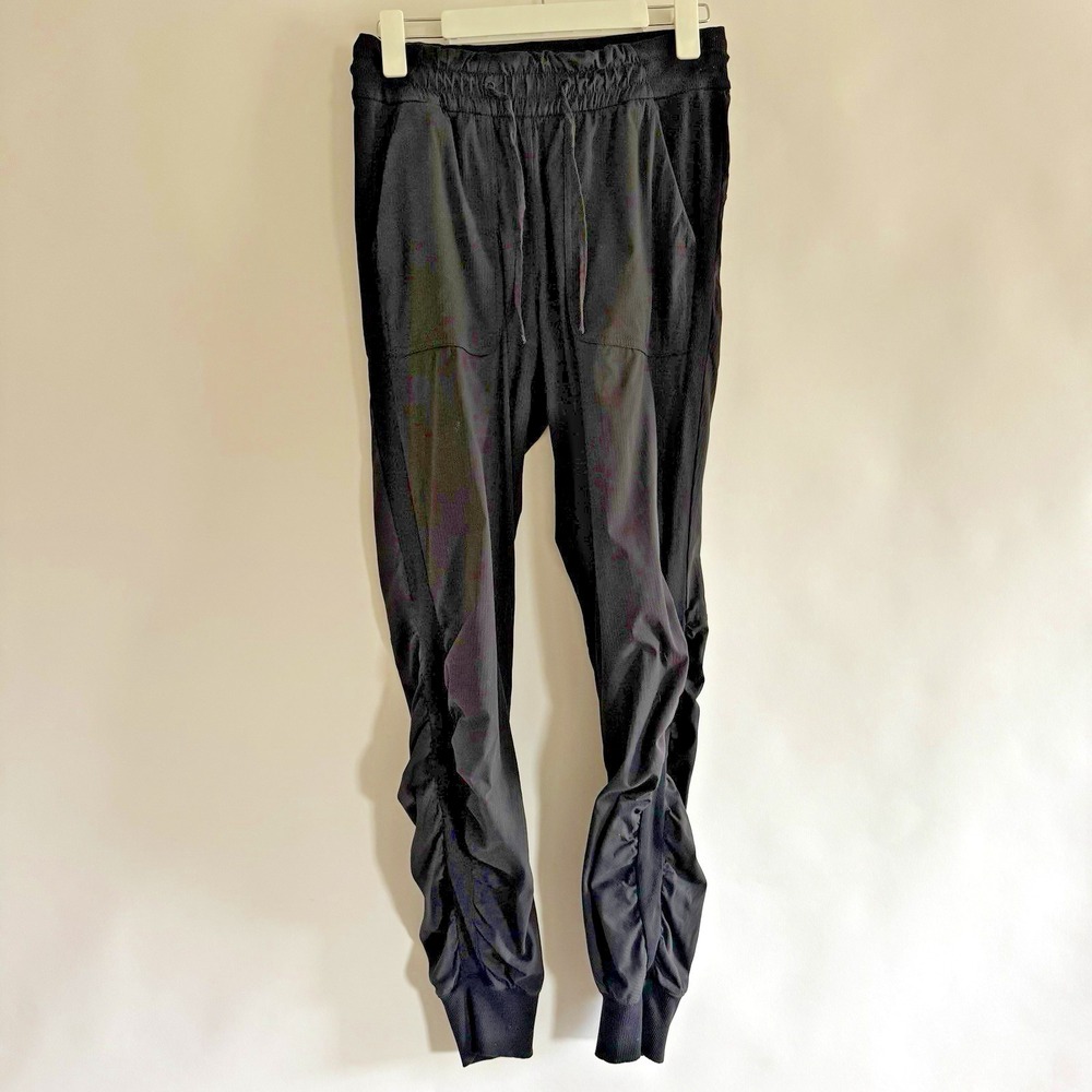 Lululemon Womens Dance Studio Mid Rise Jogger Pants 6 Black Ruched lw5czhs